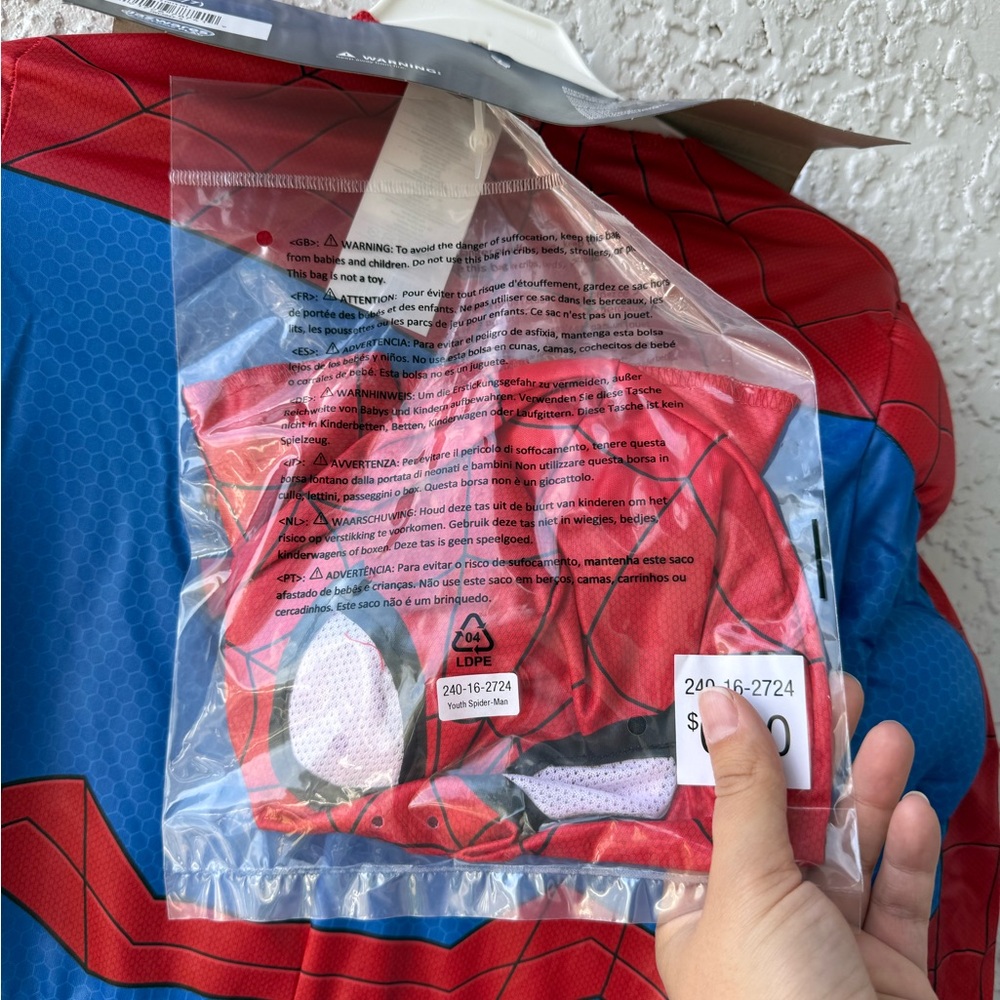 Marvel Spider-Man Red and Blue Padded Muscle Kids Costume size 6/7 - Picture 15 of 16